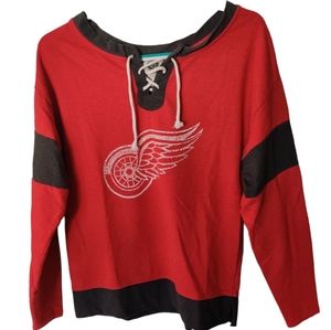 NHL REDWINGS Red Long Sleeve Lightweight Sweatshirt EUC sz M